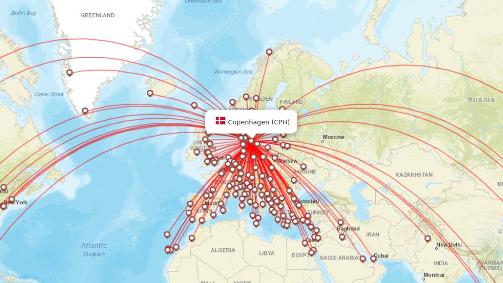 Københavns Lufthavn direkteforbindelser